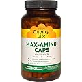 Country Life, Max-Amino Caps, with Vitamin B-6, 180 Veggie Caps
