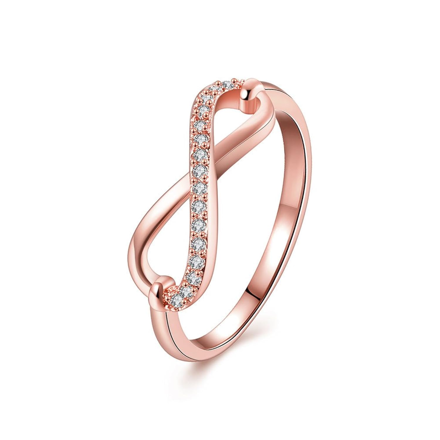 Anillo con símbolo de infinito para mujer marca Fjyouria con circonita cúbica