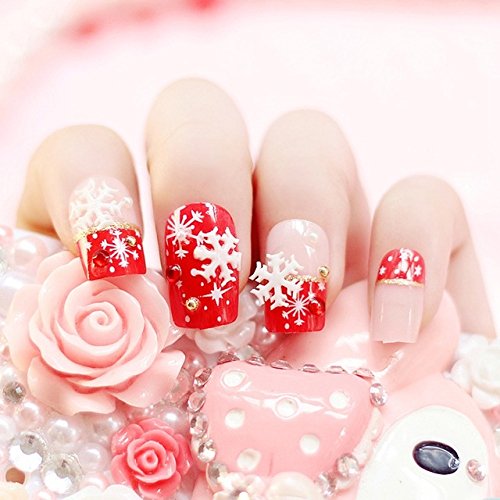 Buy Generic Z731 24pcs Kit Flat French Nail Gold Glitter Shimmer