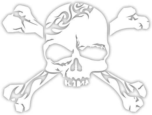 カッティングステッカー スカル ドクロ 死神 トライバル 11 1mmx160mm ホワイト 白 ステッカー デカール 車 バイク Amazon