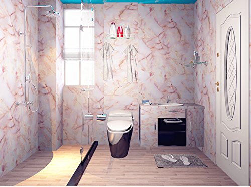 Amao Amber Pink Granite Look Marble Effect Counter Top Film Vinyl Self Adhesive Peel-Stick Wallpaper 15.7'' X 79''