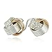 Two Tone 925 Sterling Silver & 14k Gold Filled Love Knot Earrings