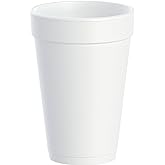 Dart Disposable Insulated Drinking Cup White Styrofoam 16 oz. 25 Ct 16J16
