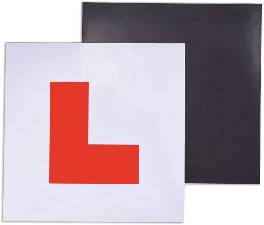 Fully L Plates for New Drivers, 2 Pack Self Adhesive Sticker