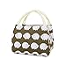 A Little Lemon Cute Reusable Cotton Lunch Bag Insulated Lunch Tote Soft Bento Cooler Bag (Brown Hedgehog)