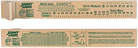 Kids Shoe Sizer | Measures foot length and width, Infant 0 to Women's 7 or Men's 6 US Shoe Sizes | Foot Measuring Device by Benji Rules