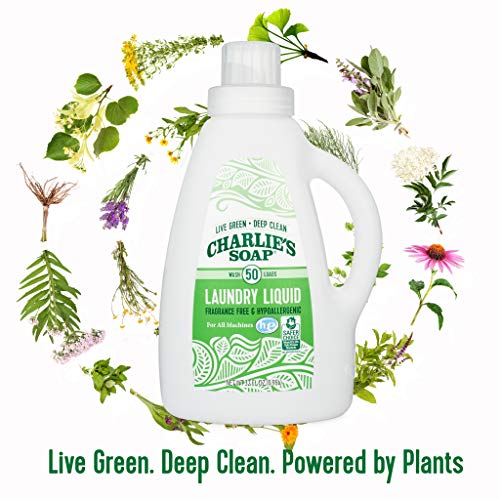 Charlie’s Soap Laundry Liquid (50 Loads, 2 Pack) Natural Deep Cleaning