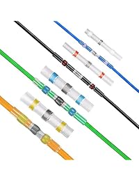 Conectores de cable de sellado de soldadura, 200 unidades, conectores de soldadura de camtek termorretráctil, terminales, conectores de cable eléctrico aislados, impermeables, para automóviles y automóviles, kit de conectores de cobre.