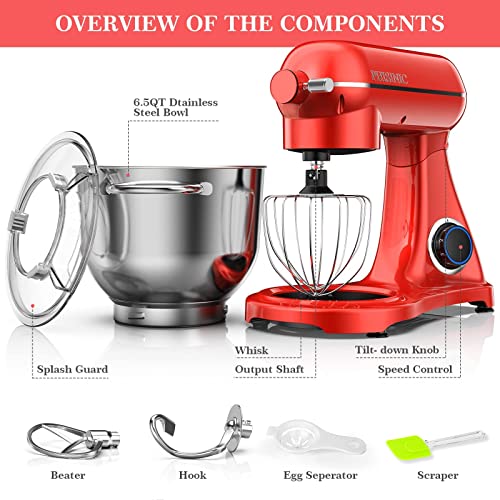 PHISINIC Stand Mixer, All Metal Housing /800W 6.5QT Pure Copper Motor