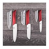Ceramic Knife Set - 6 Pcs Chef Kitchen Knives Santoku And Paring - Elegant Box By Vos