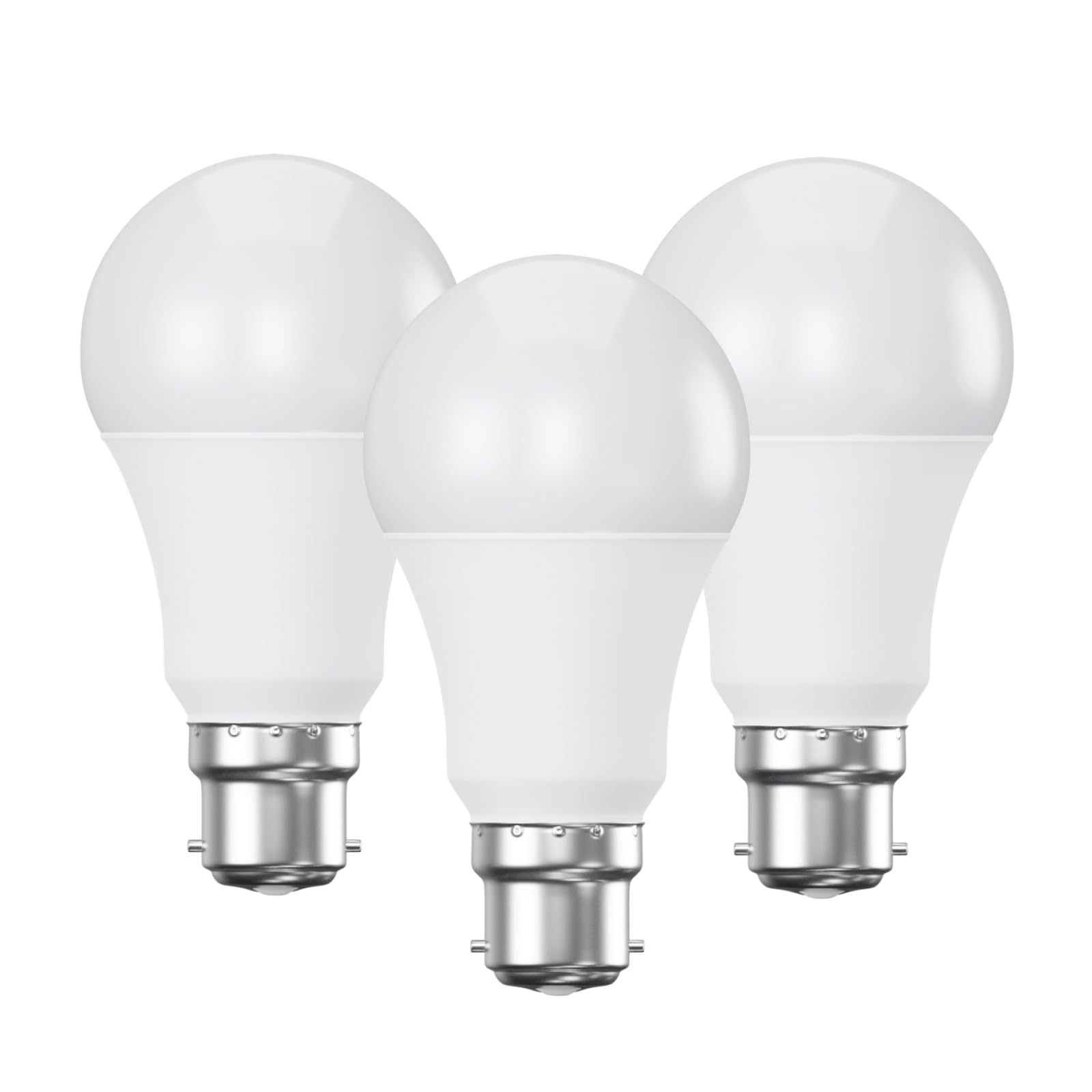 paul russells B22 Bayonet Cap LED Light, 13W = 100W Equivalent Bulb, 1521 Lumens, 6500K Standard BC A60 LED GLS, Bright Large Energy Saving Non-Dimmable Lightbulbs - Daylight Frosted - Pack of 3