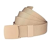 Drizzte 59'' Big-Tall Military Duty Web Nylon Belt POM Buckle Khaki