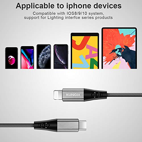 KUNGIX USB C to Lightning Cable, [Apple MFi Certified] iPhone 12