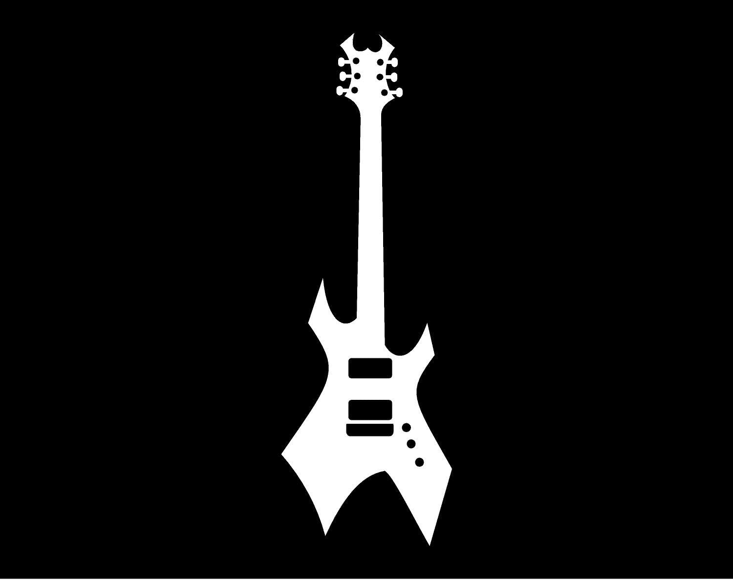 BC Rich Warlock Guitar Decal - Game Music Room Wall Car Truck Window Boat Laptop Office Bass Electric Acoustic Vinyl Sticker Instrument