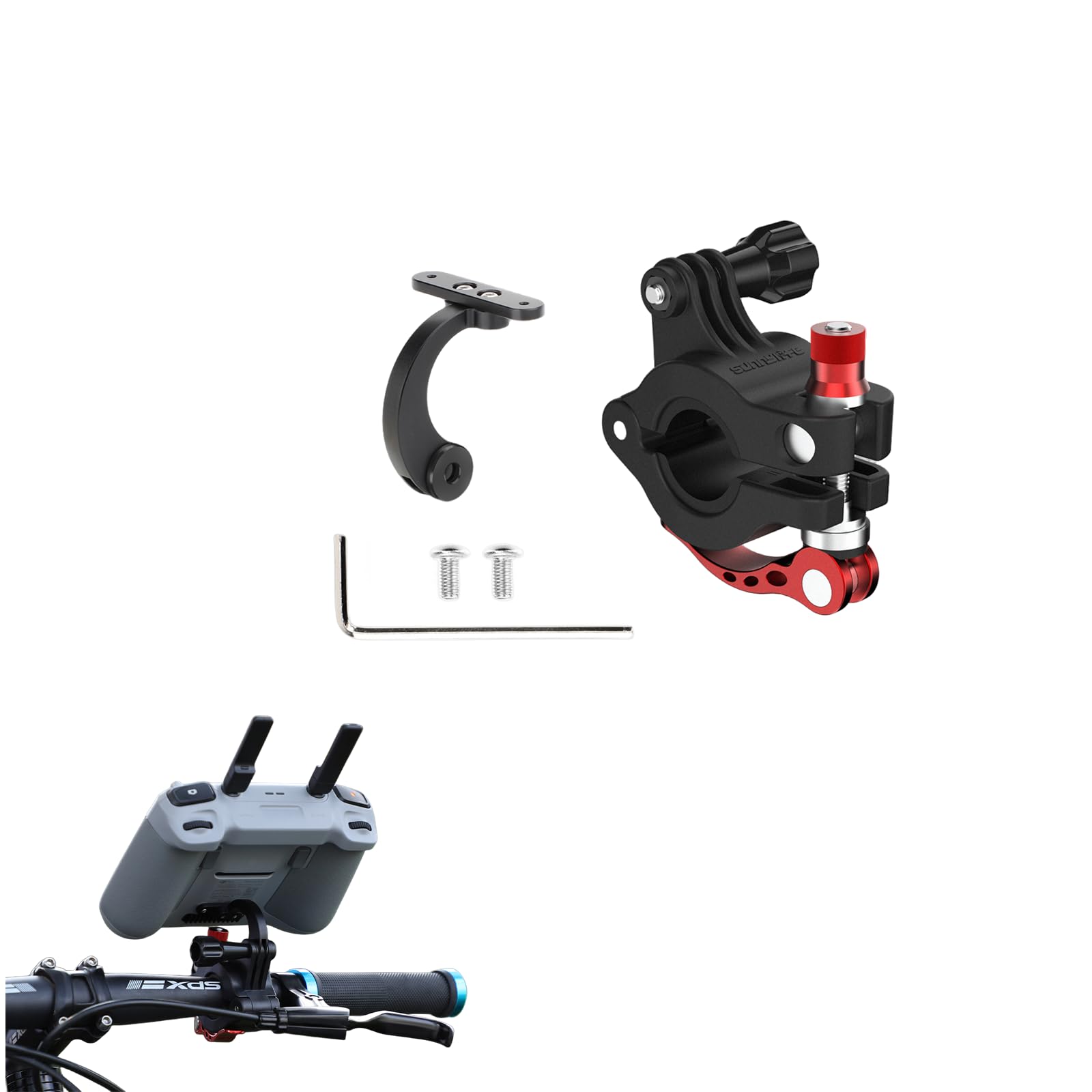 Taoke Bike Handlebar Holder compatible with Mavic Air 3, Sports Camera Holder Bicycle Riding Stand for D-JI RC 2 Remote Control