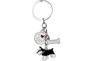 Harikaji Dog Keychain Ring, Cool Cute Pet Dog Keyring Bag Charm Mini Metal Key Ring Keyfob