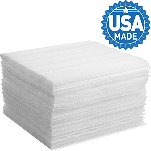 Foam Wraps, DAT 12" x 12" Foam Wrap Sheets Cushioning for Moving Storage Packing and Shipping Supplies, 50-Pack (White) (B0742Y1X9Y)