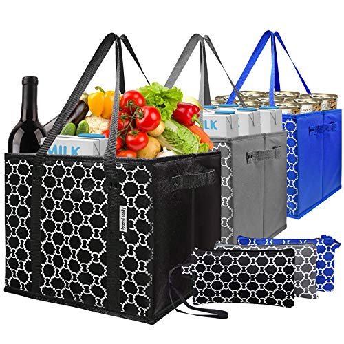 Washable Reusable Grocery Bags Heavy Duty Shopping Bags with Zip Coin