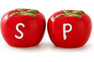The Bridge Collection Tomato Salt And Pepper Shaker Set – Ceramic Vegetable Kitchen Decor – Farmhouse Dining Table Accent