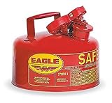 Eagle UI-10-S Red Galvanized Steel Type I Gas Safety Can, 1 gallon Capacity, 8" Height, 9" Diameter