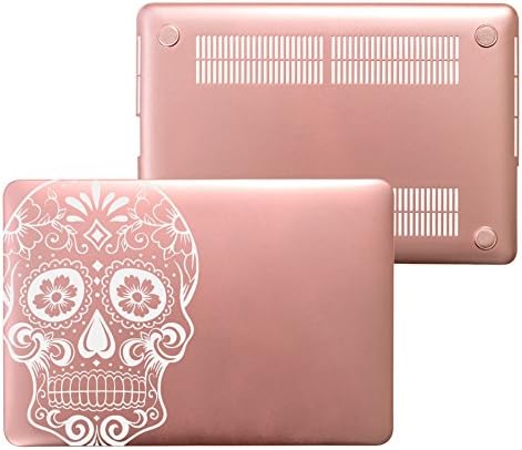 MacBook Air 13 Rose Gold Case, Plastic Hard Shell Snap On Case Cover for Macbook Air 13.3 inch (Only for Models: A1466 &amp; A1369) (Sugar Skull White)