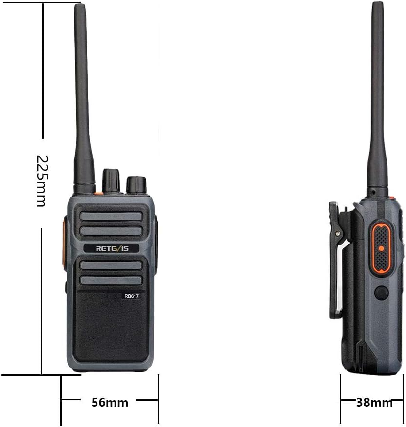 Retevis RB617 Walkie Talkie Rechargeable, 4400mAh Two Way Radios with 2 in 1 Type-C USB Cable, PMR446 VOX, Emergency Alarm - Image 4