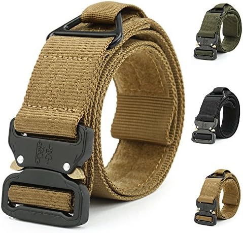 ATLES Tactical Belt, Military Style Nylon Web Waist Belt Heavy Duty Riggers Belt with Quick Release Metal Buckle for Men Women