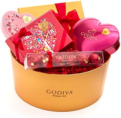 Godiva Chocolatier Valentine's Day Hearts Assorted Gourmet Chocolates Delight Gift Basket