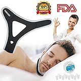 Snoring Solution Stop Snoring Chin Strap, 4 Set Nasal Dilators Anti Snoring Nose Vent Snore Reduction Snore Relief Chin Strap Mouth Breathers Sleep Aid Devices (Black)