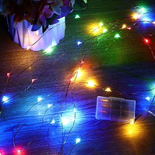 Ariceleo Mini Fairy Lights Battery Operate, 2 Pack Copper Wire Night