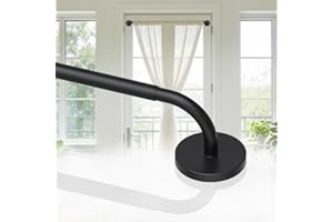 1 Pack Magnetic Curtain Rod for Metal Doors, French Door Curtain Rods Adjustable 18-30 Inch, 3/8 Inch Diameter, Magnetic Cafe