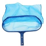 Rongbo Heavy Duty Deep-Bag Pool Rake & Swimming Leaf Skimmer Net with Medium Fine Mesh,Fits Most Standard Pole for Cleaning Swimming Pools,Hot Tubs,Spas and Fountains (deep-Bag rake)