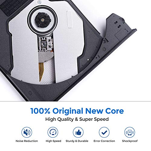 External Optical Drive, CD Drive with USB 3.0 & Type-C for VCD/DVD/CD -ROM/ -R/ +R /-RW Burner/Reader/Writer, Compatible for Windows/Linux/MAC OS
