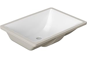 ARIEL 15.13" x 20.25" Rectangle Undermount Bathroom Sink, Rectangular Basin, Porcelain UPC Certified Material, Overflow-Proof, Modern Design