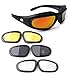 Bernard Bertha Motorcycle Riding Glasses Goggle Kit, Padded Glasses Frame with 4 Lens Kit for Outdoor Activity Sport