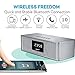 Portable Wireless Premium Stereo Speaker, Bluetooth 4.0, Alarm Clock, FM Radio, with LED Display, Powerful Sound 10W Drivers, Handsfree Calling, Micro TF SD Card & USB & AUX-In Slots for Smart Phone
