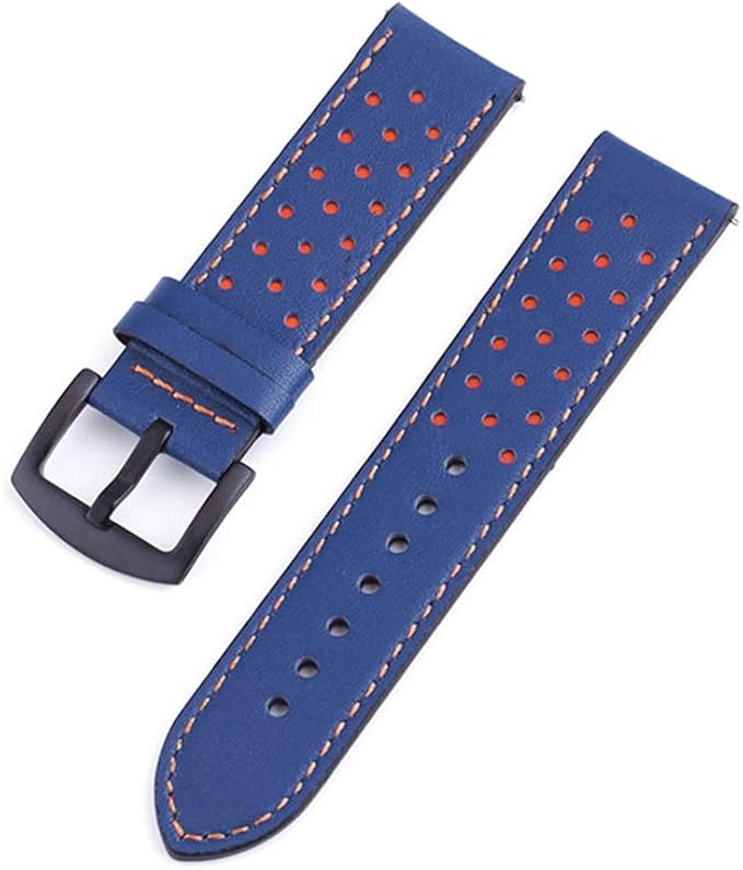 Quick Release Leather Watch Strap 22Mm Leather Watch Strap Blue 20mm