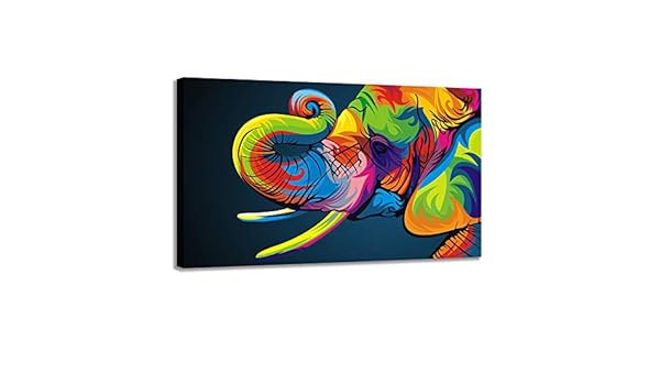 WSNDGWS Pintura de Pared Moderna Arte Colorido Elefante Africano ...