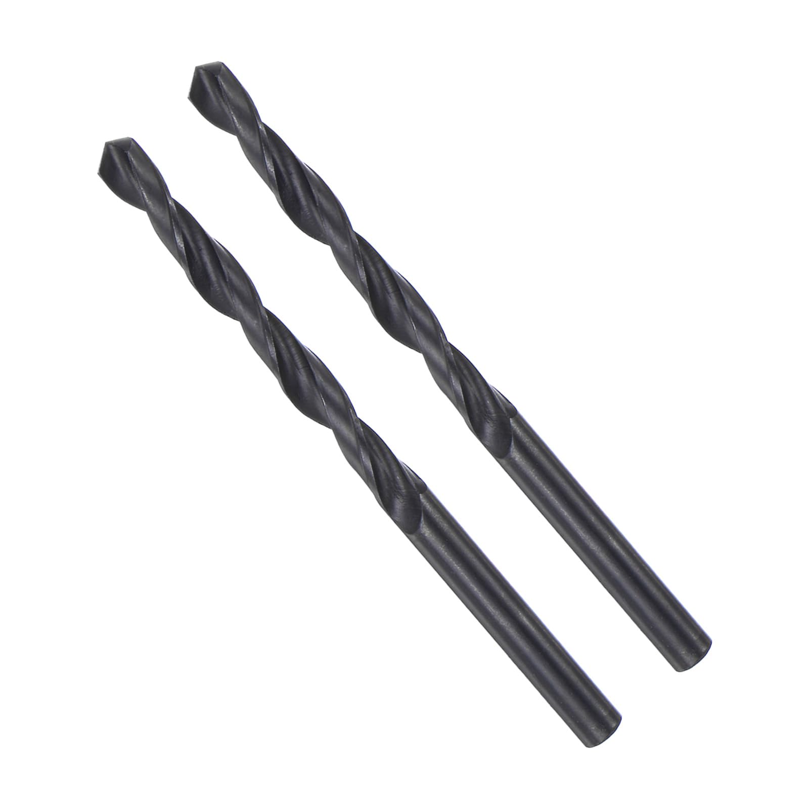 CoCud Twist Drill Bits, 5.3mm Cutting Diameter 0.21" Shank, High-Speed Steel Black Oxide Coating Jobber Bit Set (Applications: for Metal Wood Plastic), 2-Pieces