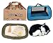 Perfect Petzzz Black and White Shorthair Kitten Plush with Blue Tote For Plush Breathing Pet