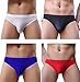 WINDAY Men Briefs Breathable Ice Silk Triangle Bikinis and Briefs N04 XL/US L 4-Pack Mixed Color