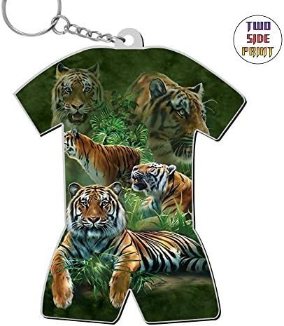 Zinc Alloy Metal Home Key Ring,Print Jungle Tigers,Best Gift For Friends Boys Girls