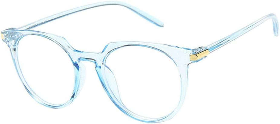 Xinvivion Anti UV Glare Glasses - Blue Light Filter Computer Video Eyewear Oval Frame Retro Unisex Eyeglasses Clear Lens Goggle