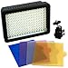 Julius Studio on Camera Video Light Photo Dimmable 216 LED Ultra High Power Panel with 1/4
