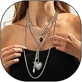 Titayen Layered Necklaces for Women Trendy Chain Necklace With Heart Star Pendant Chain Necklace Dainty Statement Jewelry