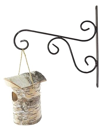 AVANI METROBUZZ Wall Mounted Metal Plant Hanger Brackets|Hanging Decorative Hooks Holder for Indoor/Outdoor Flower Basket Pot Planter Bird Feeder Wind Chimes Lantern - (Set of 1),Black