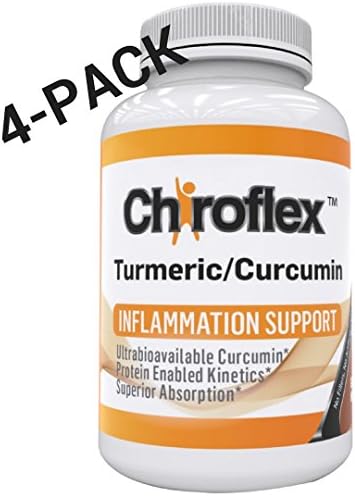 ChiroFlex Turmeric Curcumin Supplement with Whey Protein 4 Pack