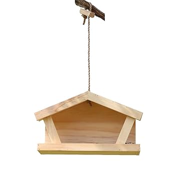 Amazon Com Hbjp Outdoor Wooden Bird Food Bowl Hanging Type With
