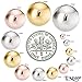 Sterling Silver Gold Rose Plated Round Ball Stud Earrings for Women Men Teen, 2mm-16mm