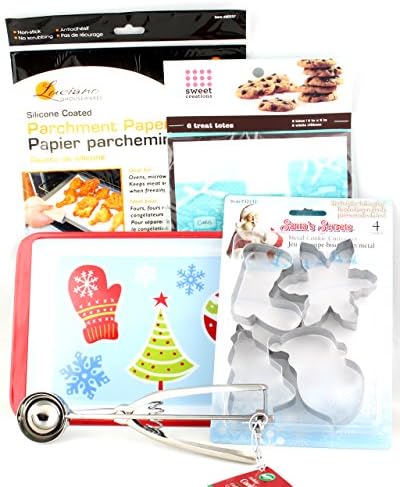 Holiday Cookie Baking and Gifting Starter Pack of 5 Cookie Exchange Accessories